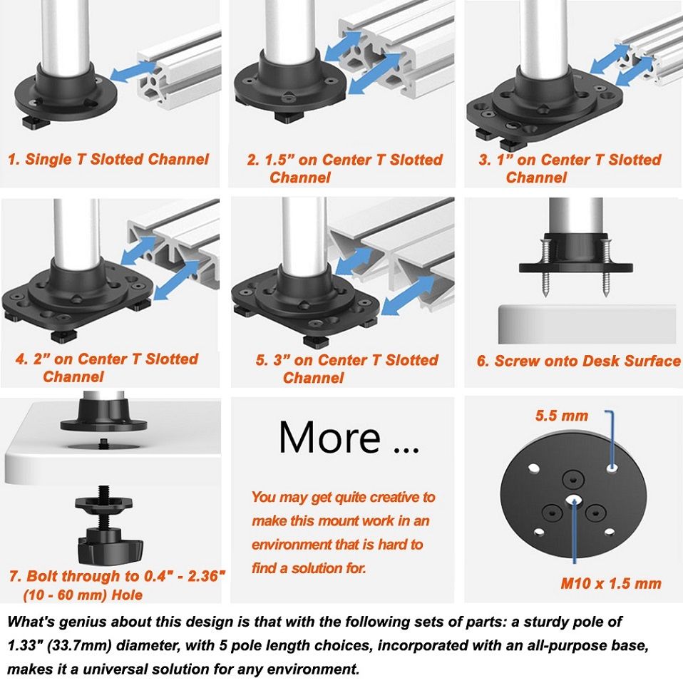 Cotytech 7-in-1 Base Desk Mount