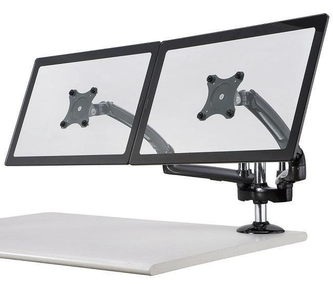 Expandable Dual Desk Mount Spring Arm - Dark Gray