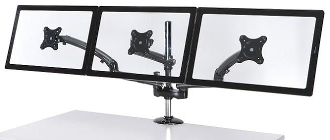 Triple Monitor Desk Mount Spring Arm - Dark Gray