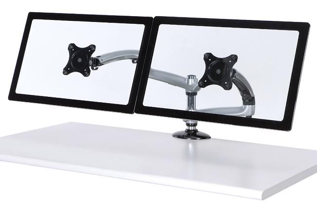 Expandable Dual Desk Mount Spring Arm - Silver DM-GS212