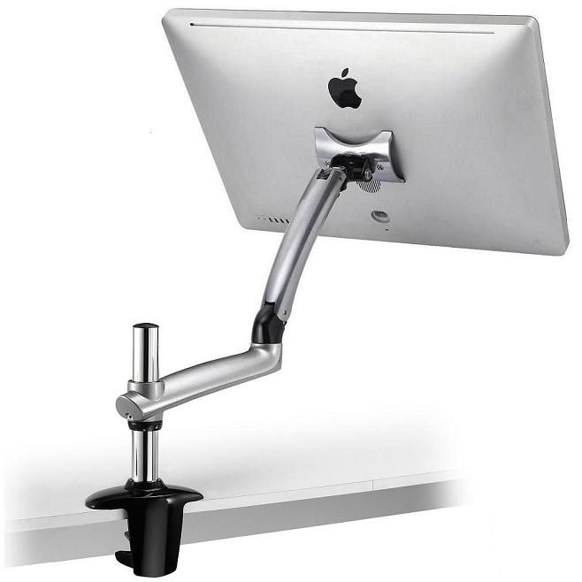 Expandable Apple Desk Mount Spring Arm - Silver With Clamp Base