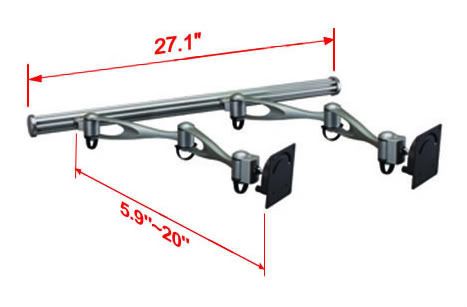 Wall Mount for Two Monitors Double Arm Specs