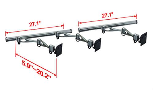 Wall Mount for Three Monitors Double Arm Specs