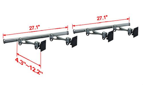 Wall Mount for Four Monitors Single Arm Measurements