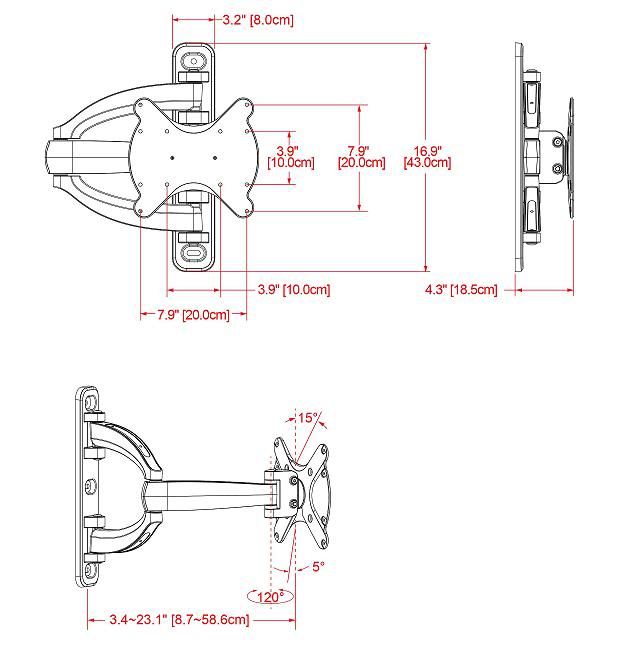 Articulating Corner TV Wall Mount 32"50" Corner Mount