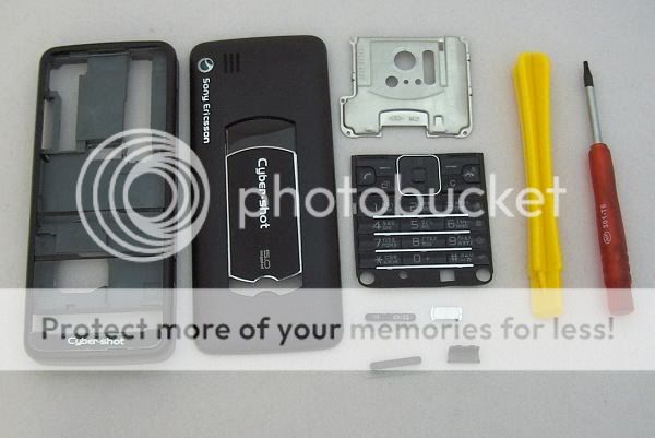 Black Housing Fascia Cover Case For Sony Ericsson C901+Keypad+tools