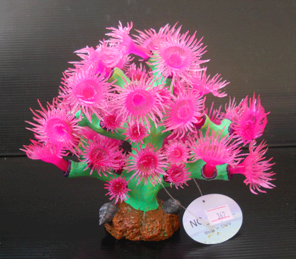 Pink Flower Sea Anemone Coral Reef Aquarium Ornament 6"