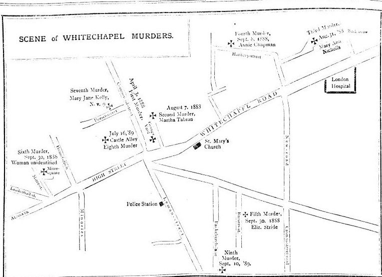 Pall Mall Gazette Victim Map September 10, 1889 - Jack The Ripper ...